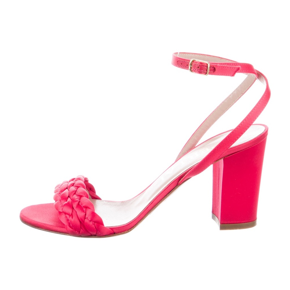 Aperlai Paris Braided Satin Pink Heels
